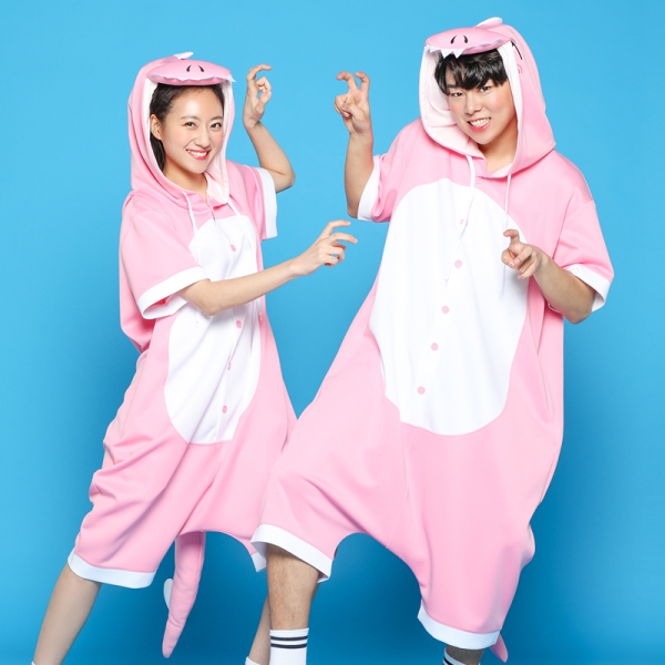 동물잠옷 핑크공룡[반팔]