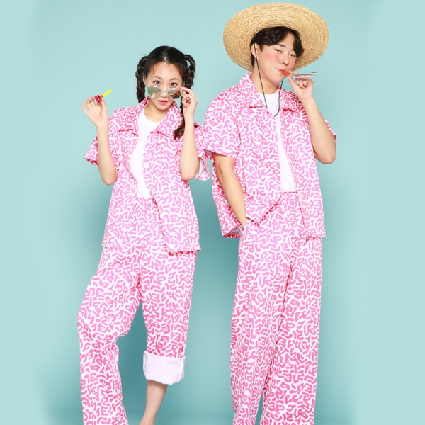 교련복 핑크 반티[반팔+긴바지]