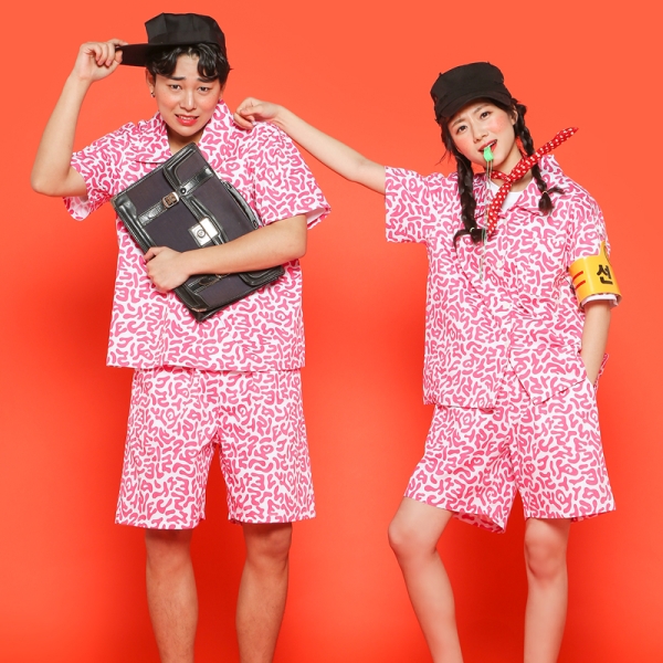 교련복 핑크 반티[반팔+반바지]