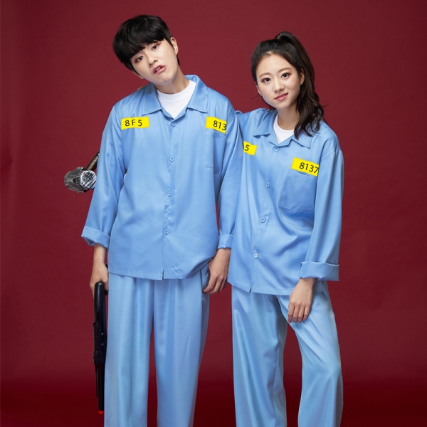 죄수복 반티 블루[긴팔세트]