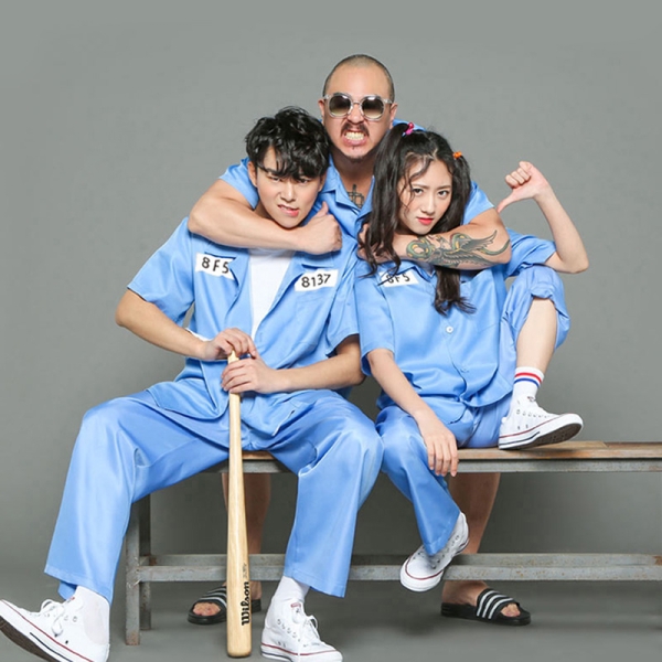 죄수복 반티  블루[발팔+긴바지세트]