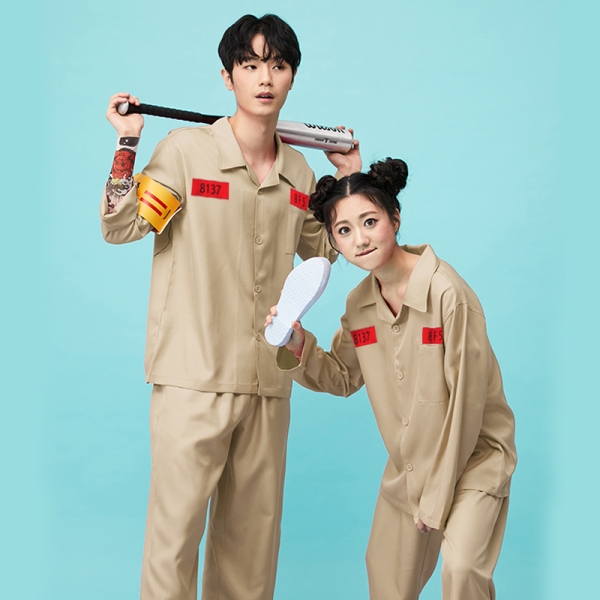 죄수복 반티 베이지[긴팔세트]