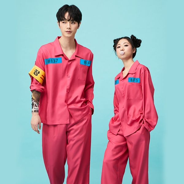 죄수복 반티 핑크[긴팔세트]