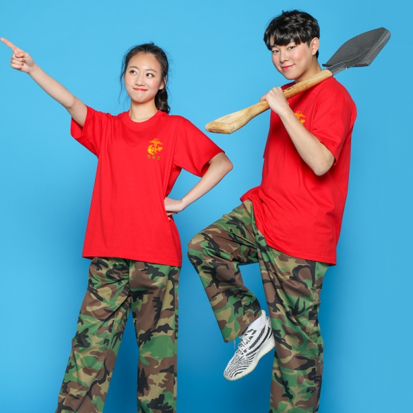 해병대 반팔 라운드 티셔츠 [레드] 