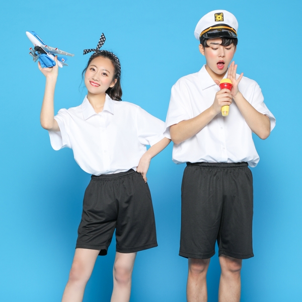 승무원 반팔 남방 [백색]