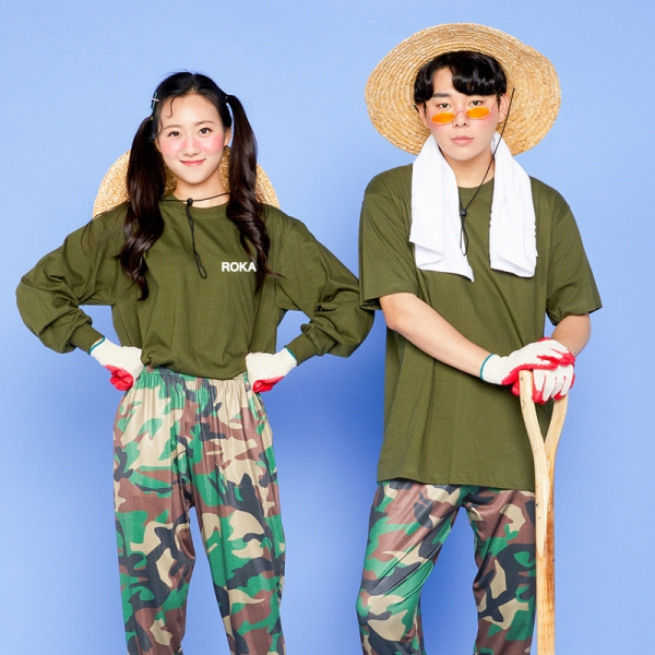 라운드 티셔츠 [카키-반팔/긴팔]