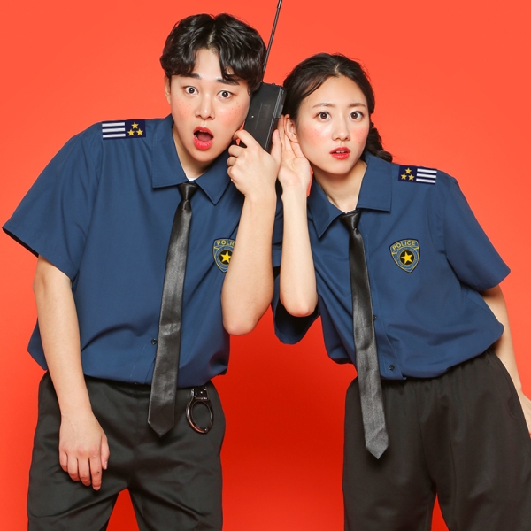 뉴경찰 반팔 남팔 [곤색]