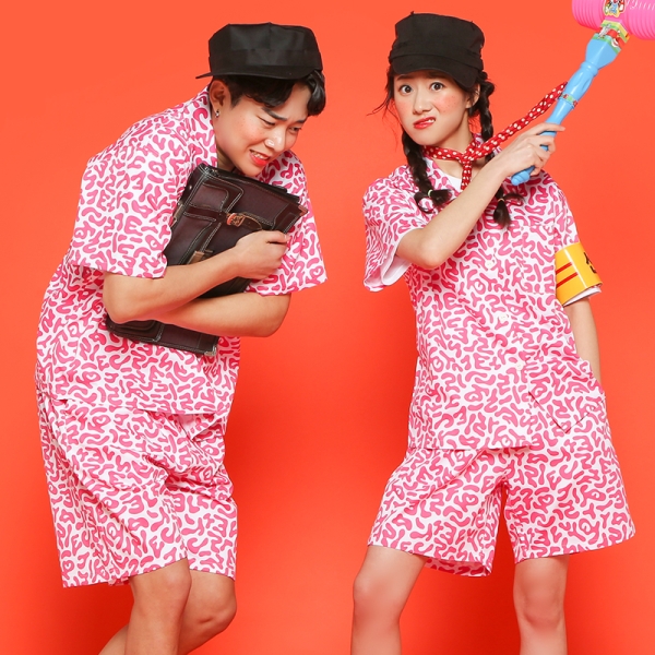 교련복 핑크 반티[반팔+반바지]