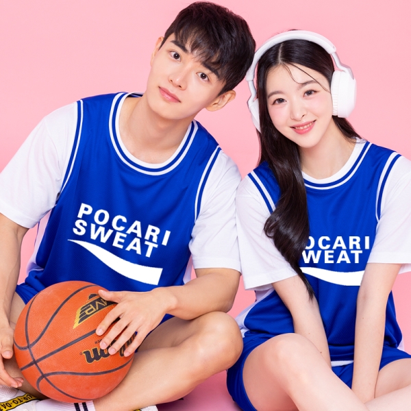 포카리 농구나시 반티 -블루[옆라인]