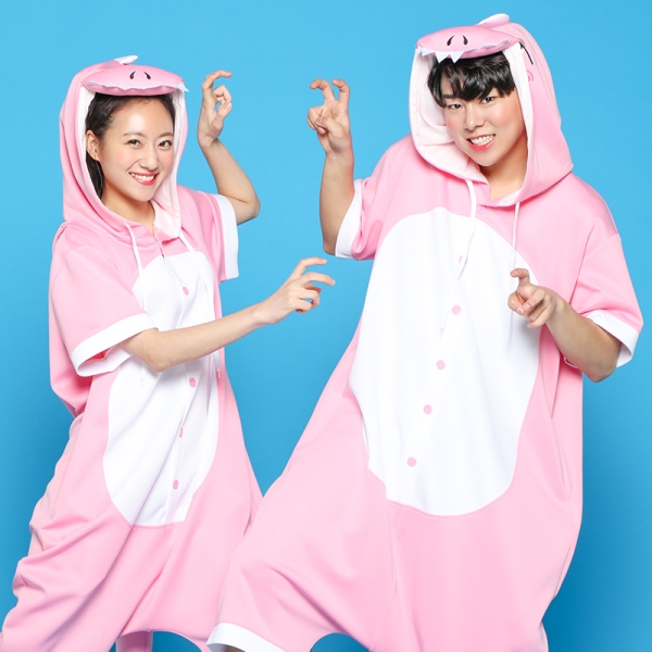 동물잠옷 핑크공룡[반팔]