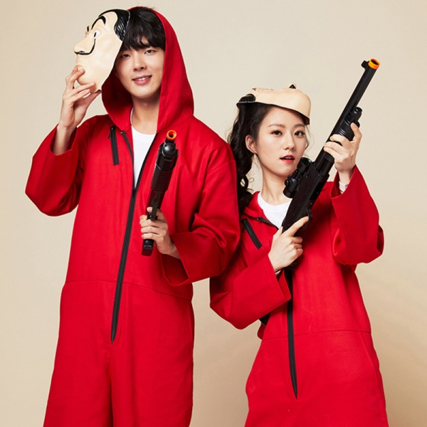 레드 점프수트[긴팔세트]