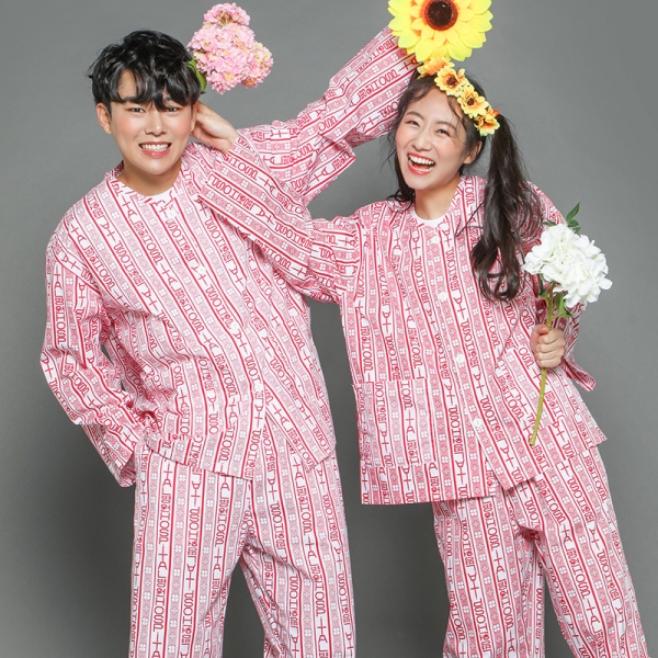 환자복 반티 핑크[긴팔/긴바지]