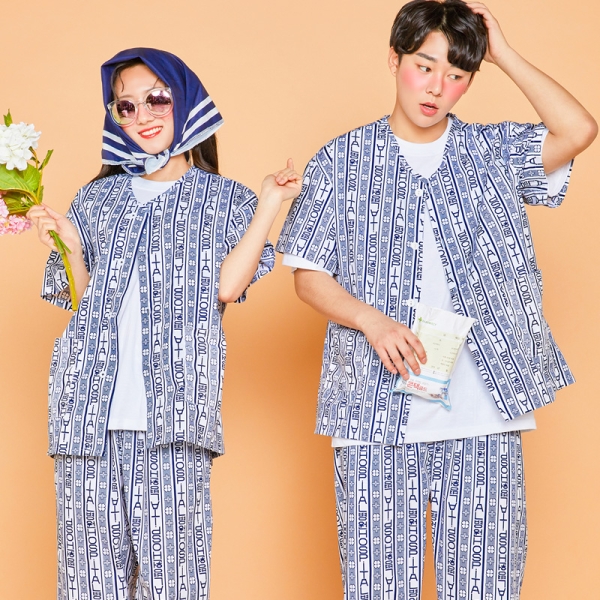 환자복 반티 블루[반팔/긴바지]