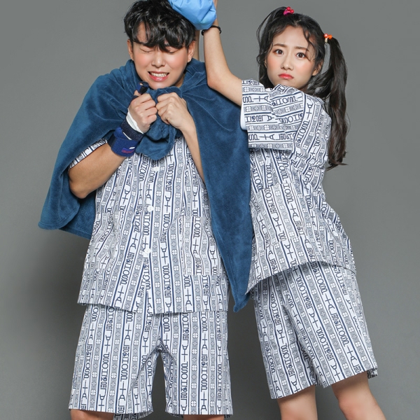 환자복 반티 블루[반팔/반바지]