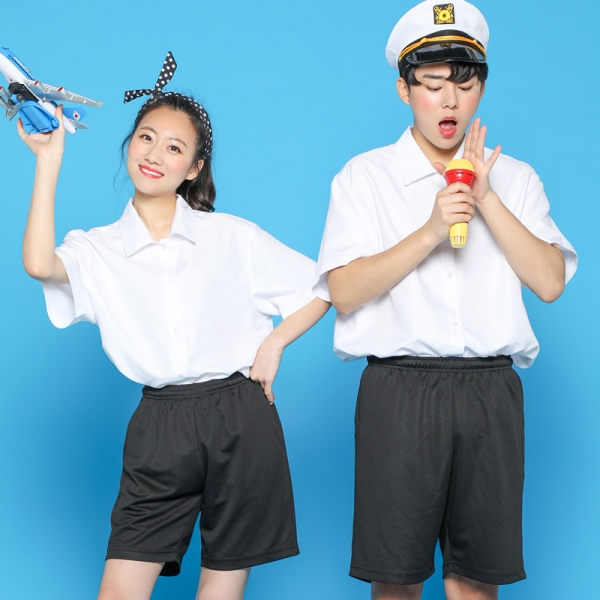 승무원 반팔 남방 [백색]