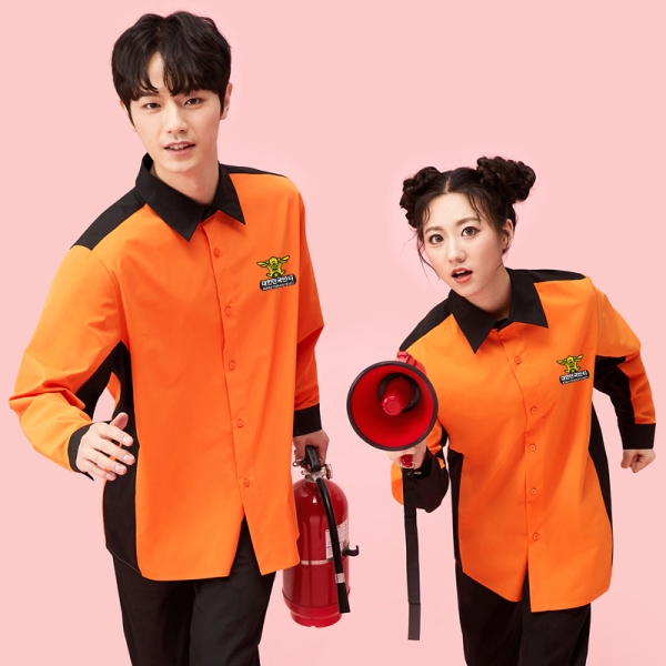 소방 남방 긴팔 [오렌지]